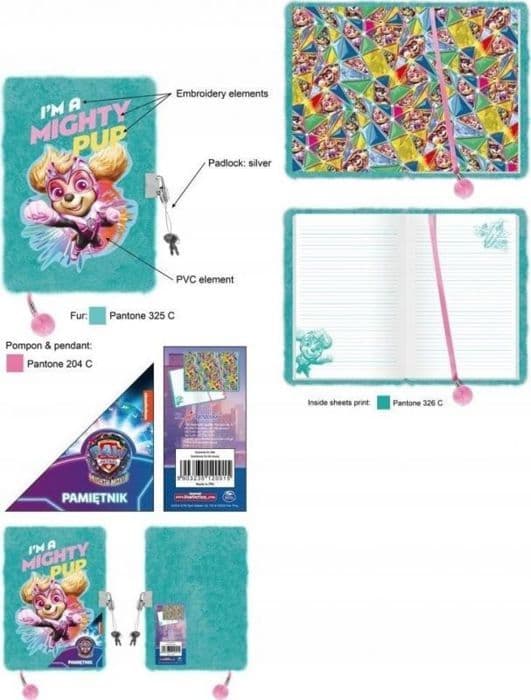 Journal intime St. Majewski Journal med hänglås, hårig man A5 96k PAW Patrol PAW PATROL