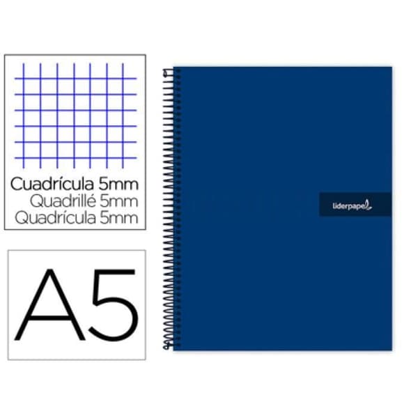 Cahier spirale liderpapel crafty omslagsstansad a5 240s 90g/m2 5x5mm mikroperforerad 6 hål färg marinblå