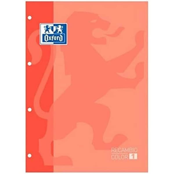 Oxford färgrefill DIN A4 80 ark ram 5 mm 4 hål persika