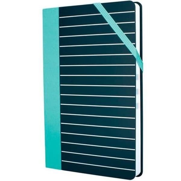 Notesbog Milan STRIPE Sort Grøn 21 x 14,6 x 1,6 cm