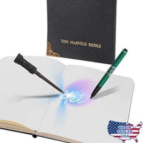 Kit med pappersprodukter - WOW STUFF - Tom Riddle Journal & Osynlig Penna - Svart - Barn - Enkel linje