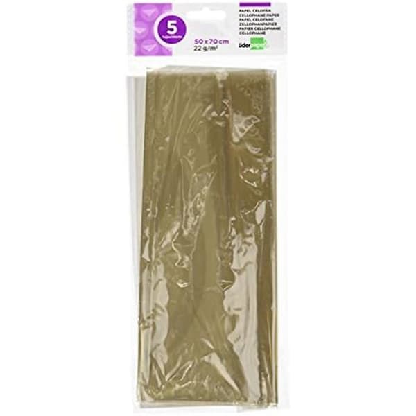 Cellophanpapper - LIDERPAPEL - 975026 - 5-pack - 0.5x70cm - 22g/m2 - Blå Glänsande