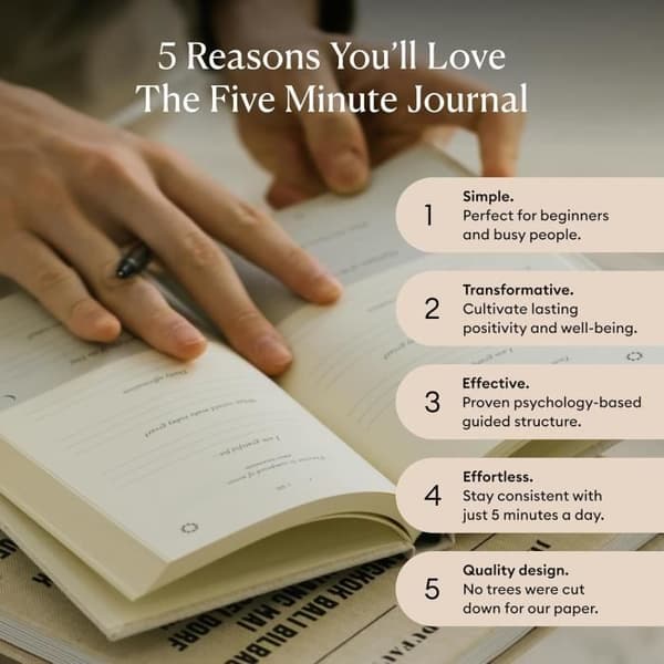 Intelligent Change The Five Minute Journal - Daglig tacksamhetsdagbok för lycka, medvetenhet och reflektion -