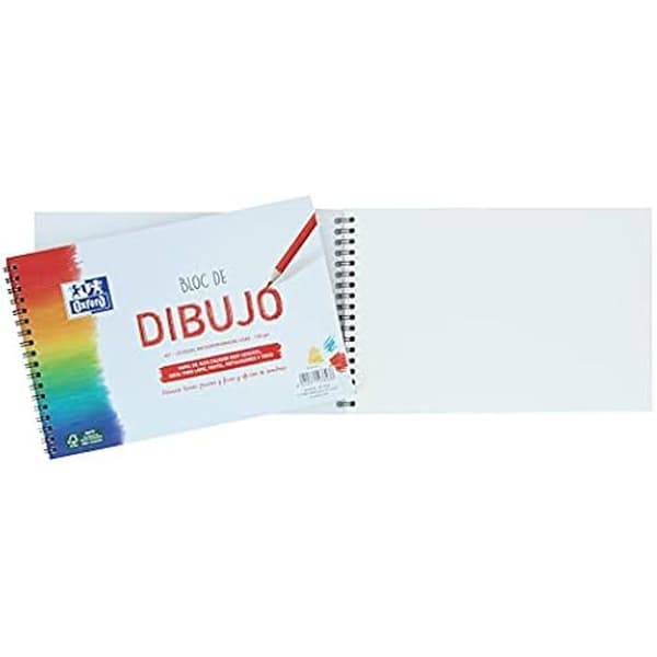 Block ritpapper A5 - OXFORD - 20 ark 130 g - Mjuk omslag - Spiral - Slätt papper
