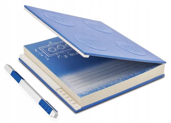 LEGO Notesbog Notesblok Firkantet Blå med Pen