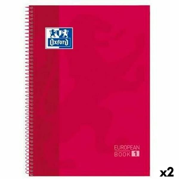 Ringbog Oxford Classic Europeanbook 1 Rød A4+ 80 Ark 5 Dele (2 enheder)