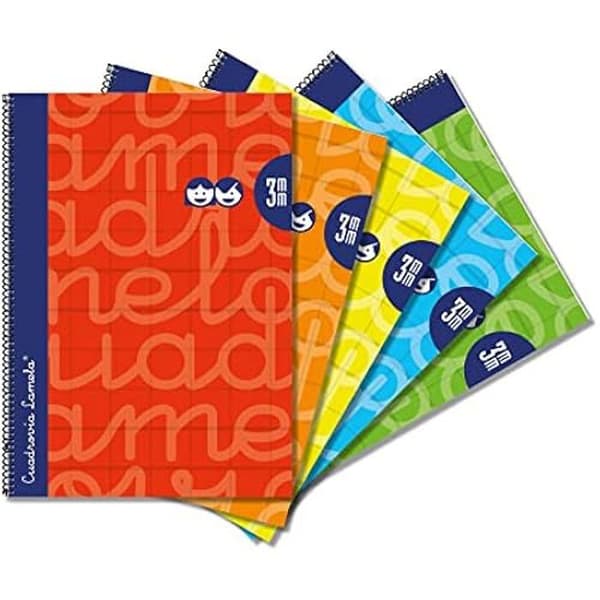Anteckningsbok - LEDARE LAMELA - Set med 5 - 80 sidor - 5 olika färger - 80 g papper