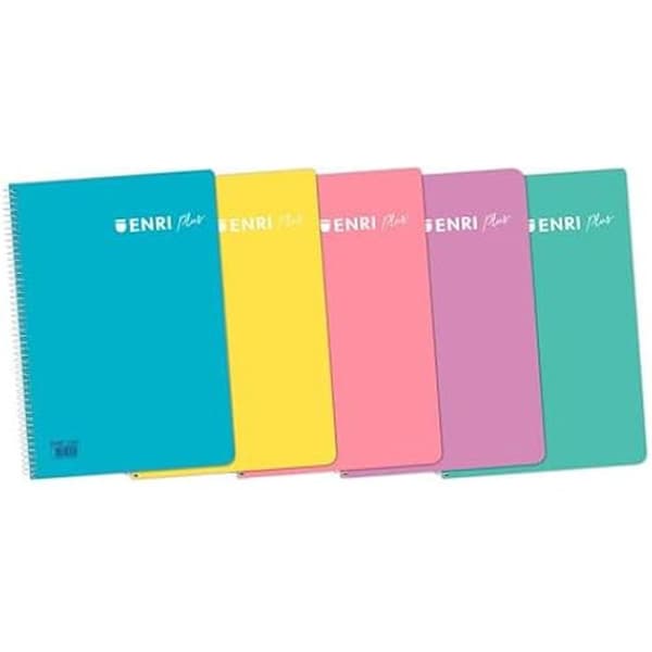Notebook - ENRI - Pastell Quart - 80 ark - 90 g/m² - A4 (21 x 29,7 cm) - Blandat