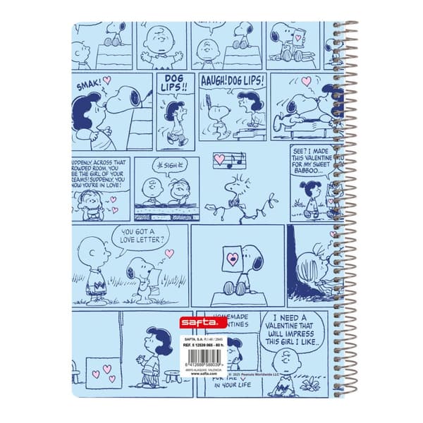 Notesbog Snoopy Love Blå A5 80 Ark
