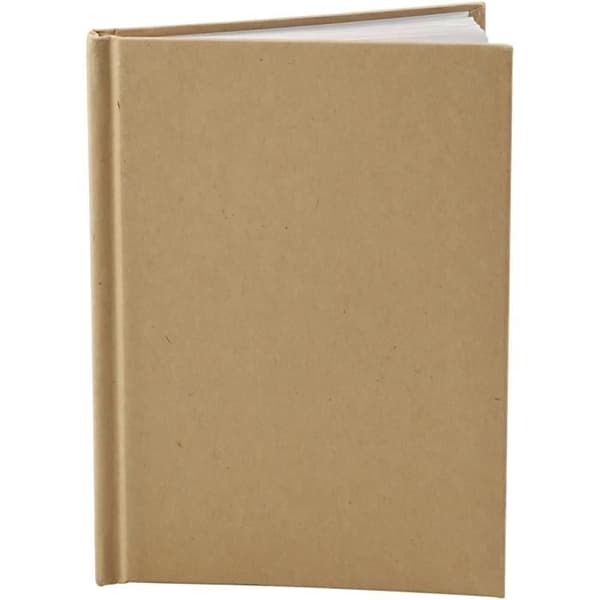 Anteckningsbok i porträttformat med omslag av grovt naturpapper - 60 sidor (80g). ref 26368