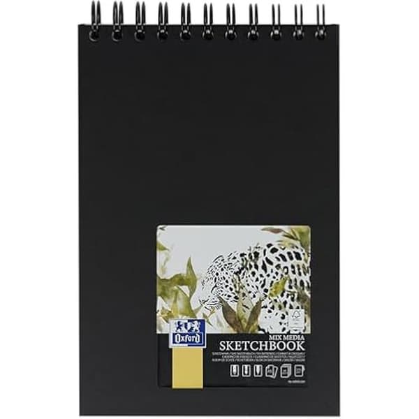 Skissbok - OXFORD - A5 - Hård pärm - 40 blad - 225 g/m² - Svart