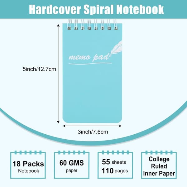 INF Mini Pocket Notebook Set - 9 stk.