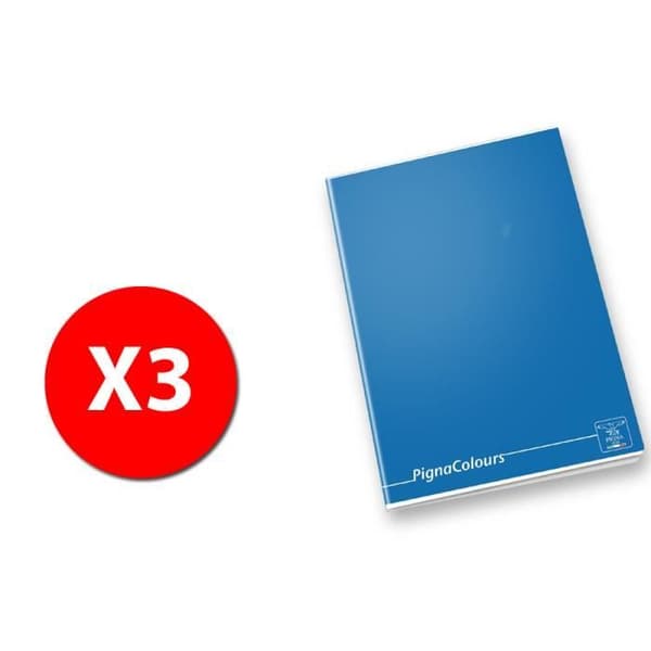Maxi hårt omslag Pigna Colors 02174670q - Foder Q - Förpackning med 3 anteckningsblock Ass.