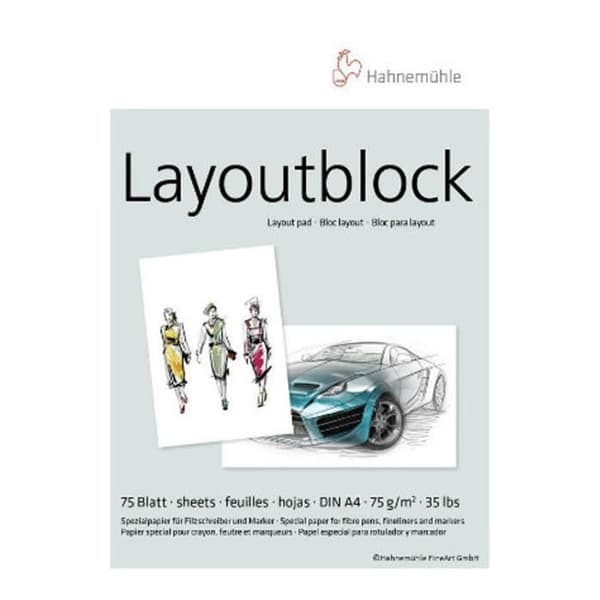 Bloc Layout - HAHNEMÜHLE - A4 - 75g - 75 ark - Papper för pennor och markörer