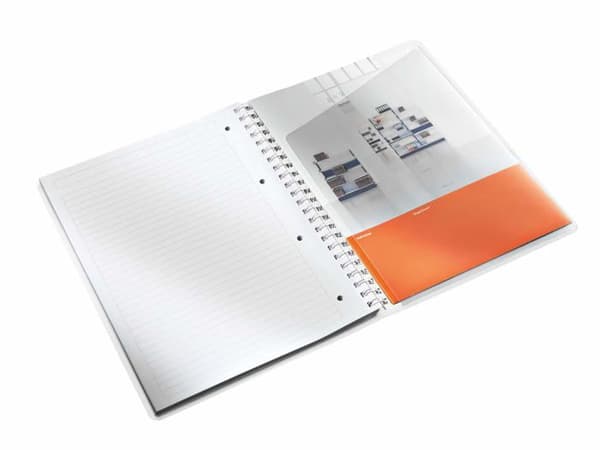 Leitz Notebook - 46370016 -, A4 PP fodrad spiral anteckningsbok, 160 sidor 80g/m, WOW, Gul,