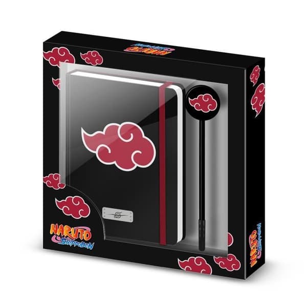 Journal + Stylo - KARACTER MANIA - Naruto Clouds - Noir - Taille Unique - Mixte