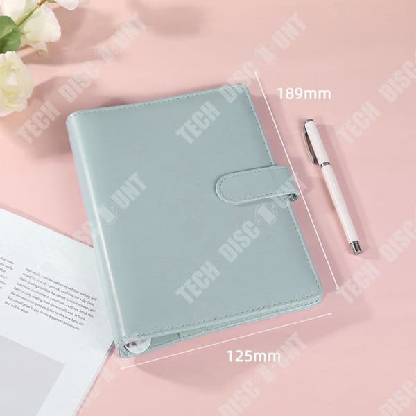 TD A6 Anteckningsbok Journaler PU Läder med påfyllningspapper 80 sidor Pärmfickor Blå Notebook Planner