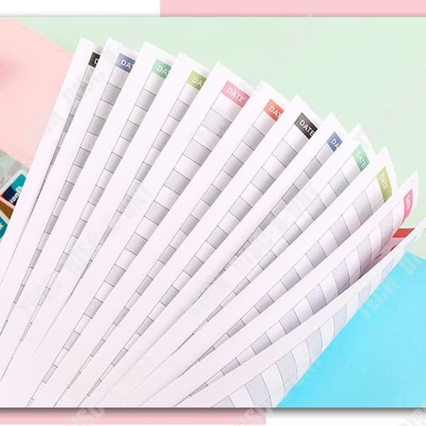 TD® färgglad PU lösbladsanteckningsbok, A6 budgetpärm, 100 ark, silveruppsättning, budgetplanerare