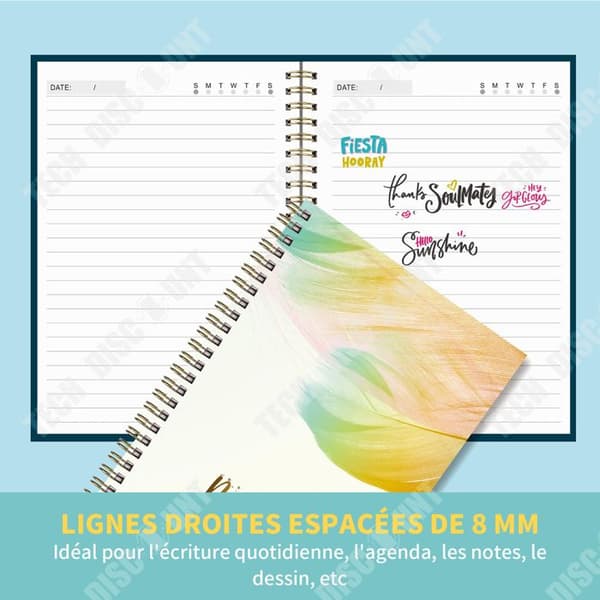 TD Notebook 21,5 × 15,3 cm 80 g/m² 150 sidor 75 ark miljövänliga A5 tjocka spiralanteckningsböcker för reseskolakontor