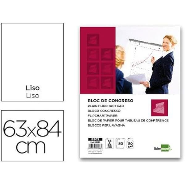Bloc Konferens - LIDERPAPEL - 999983 - Papper 80G - 630 x 840mm - Vit