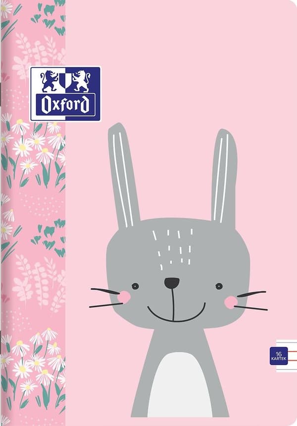 Notebook A5 16k smal linje 90g Kids Animals Oxford
