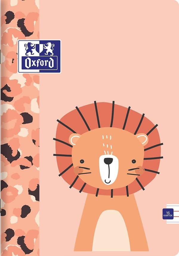 Notebook A5 16k smal linje 90g Kids Animals Oxford