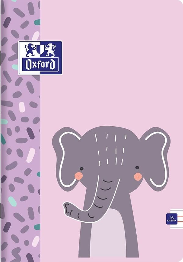 Notebook A5 16k smal linje 90g Kids Animals Oxford