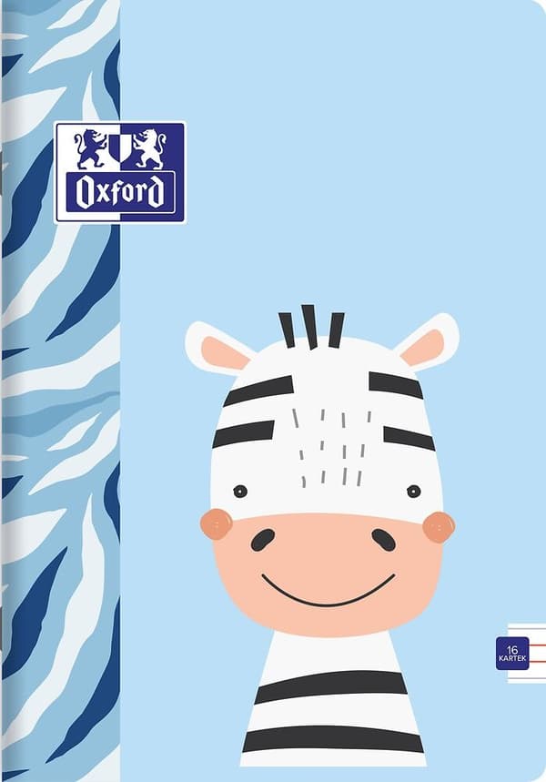 Notebook A5 16k smal linje 90g Kids Animals Oxford
