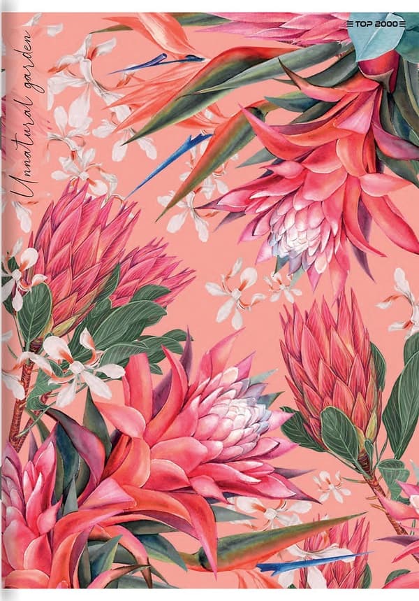 Notebook A4 60k firkantet Blomster lak Top2000