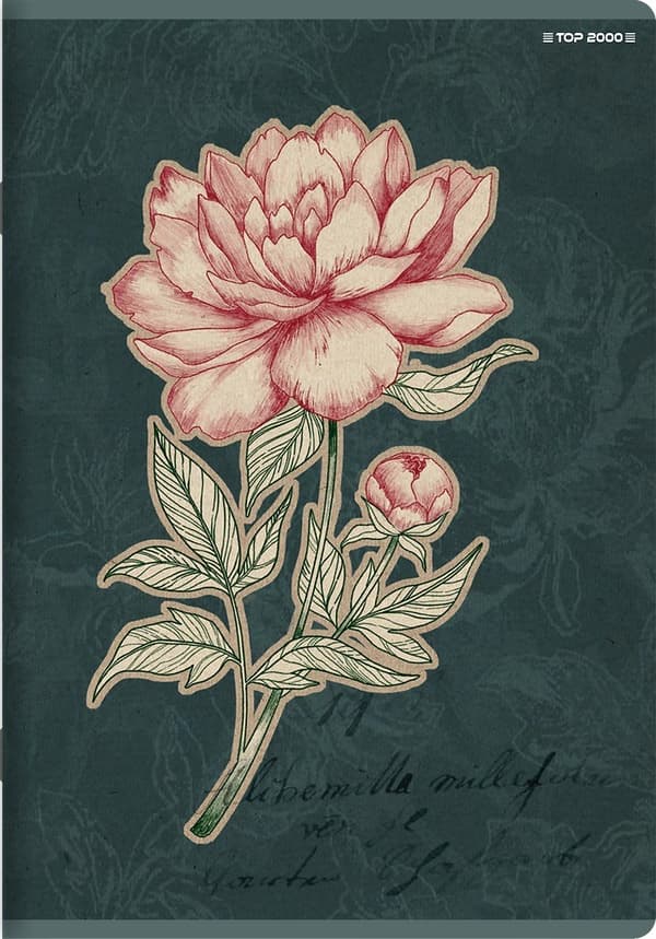 Notebook A4 60k firkantet Blomster lak Top2000