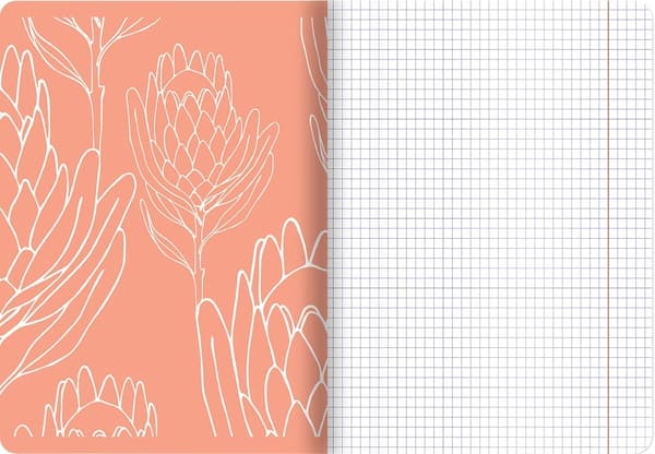 Notebook A4 60k firkantet Blomster lak Top2000