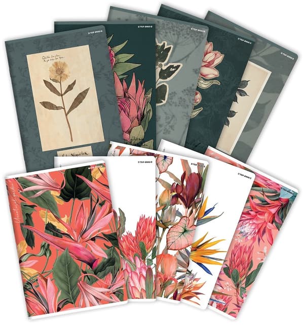 Notebook A4 60k firkantet Blomster lak Top2000