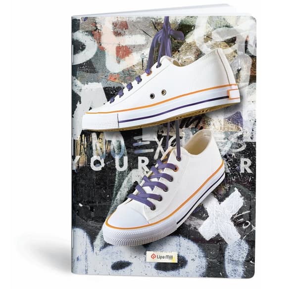 Notebook A4 40k firkantet Sneakers lak MarMar