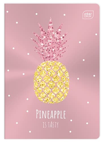 Notebook A5/16 Tre linjers Metallic Shine Interdruk