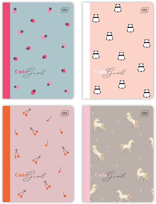 Notebook A5/32 # UV GRID Farvetrends Piger Interprint ZE32 #TREGIRLS SÆT 10x