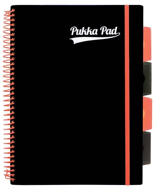 Pukka Project Book PP Neon Black B5 Spiral Notebook Oranssi 3085S-PPN