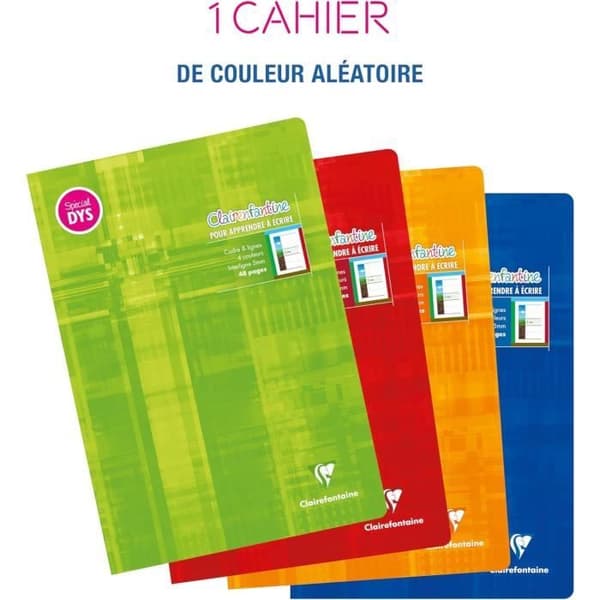 Cahier Clairenfantine Spécial DYS - CLAIREFONTAINE - 21x29,7cm - 48 sidor - 4 färger - Radavstånd 5 mm