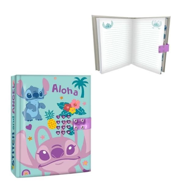 Journal Intime Stitch & Angel Disney Aloha med Hemlig Kod