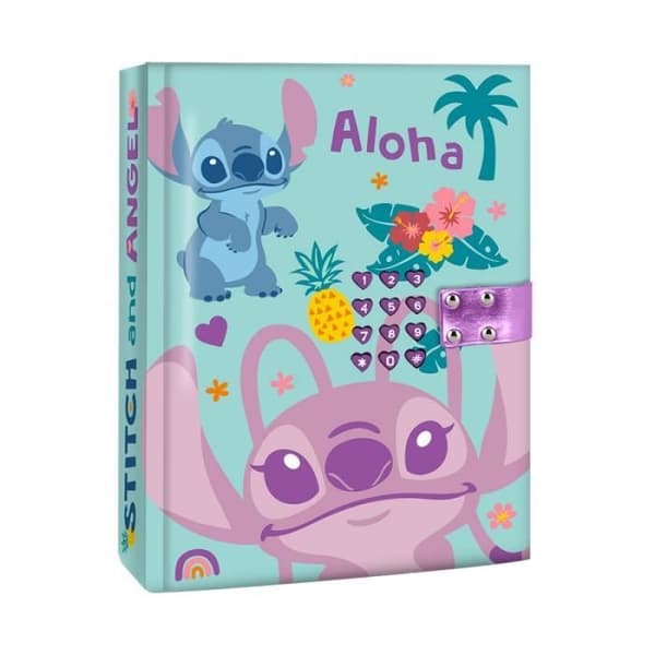 Journal Intime Stitch &amp; Angel Disney Aloha med Hemlig Kod