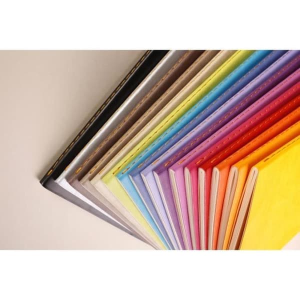 textilstick Orange A5 L 64 sidor ivoriefärgat papper 90g