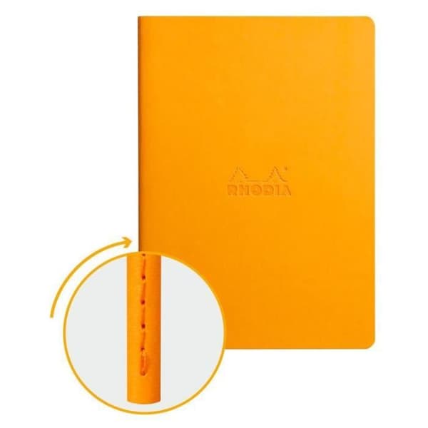 textilstick Orange A5 L 64 sidor ivoriefärgat papper 90g