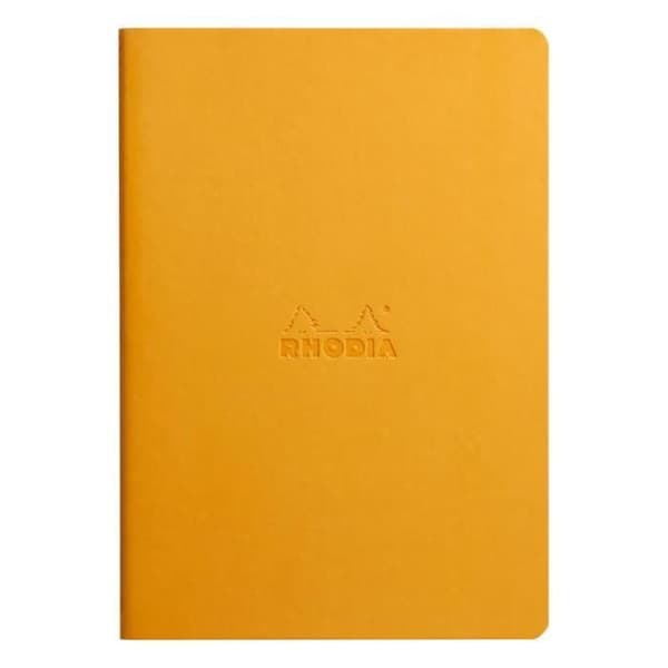 textilstick Orange A5 L 64 sidor ivoriefärgat papper 90g