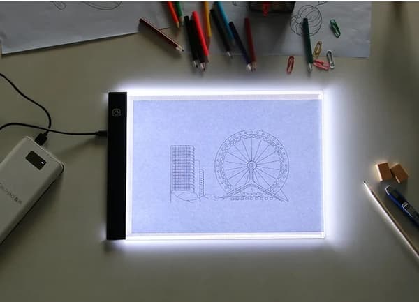 A4 LED-OPLYST TAVLE TIL SKITSER, BÆRBAR TEGNING