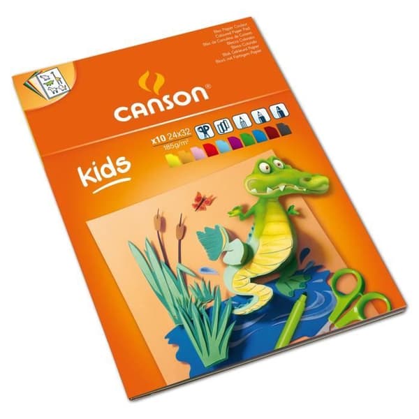 CANSON Block Child 5 år+ 10 ark Creation® 24x32 - 185 g - 10 olika färger