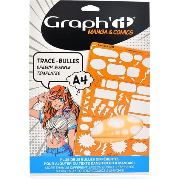 Görmall för ritning - Graph'It - Modell A - A4-format - 25 varierade bubblor - Mixing