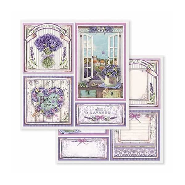 Pappersscrapbooking - STAMPERIA - Provence - 20.3x20.3 cm - 10 ark - Dekorativ