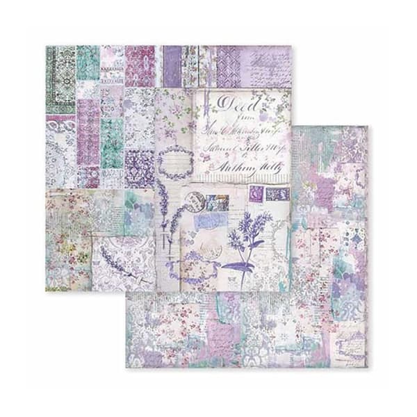 Pappersscrapbooking - STAMPERIA - Provence - 20.3x20.3 cm - 10 ark - Dekorativ