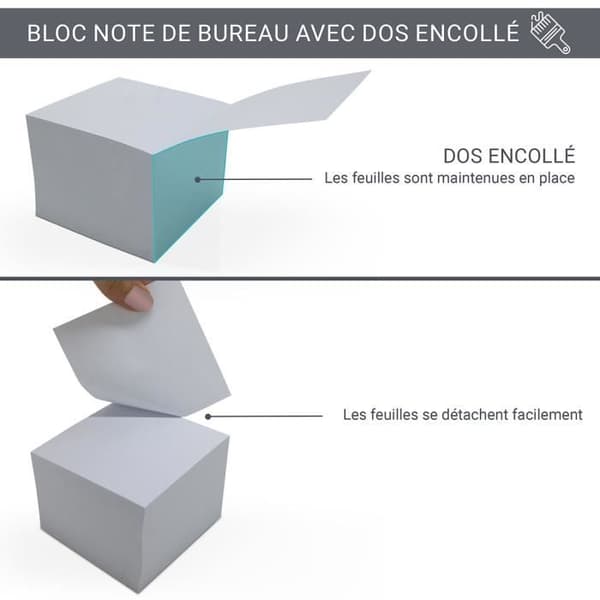 Cube memo pad - WAYTEX - 931152 - 700 vita ark - 9 x 9 cm - Limmad baksida