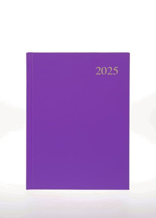 Collins - ESSA53.55-25 - Professionell agenda 2025 veckoöversikt med hårt omslag i lila läder, A5-format