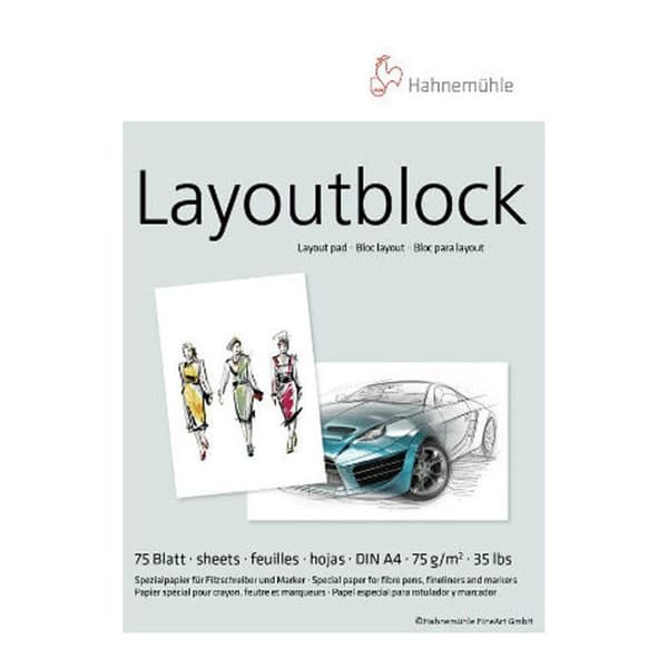 Bloc - Layout Block - A4 - Krita, marker, tusch - 75g - 75 ark - Hahnemühle
